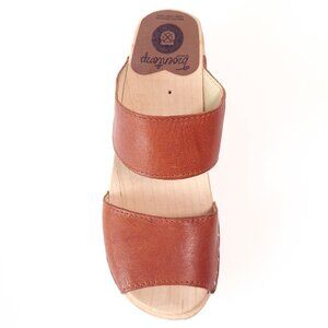 Troentorp Sweden KARIN Leather Clog Slip On Sandals Size 36 (US 6/6.5) Cognac